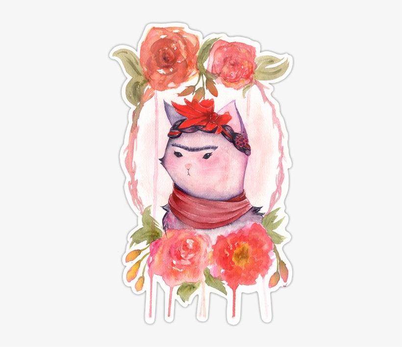 Handmade Vinyl Sticker Of The My Original Watercolor - Garden Roses, transparent png download