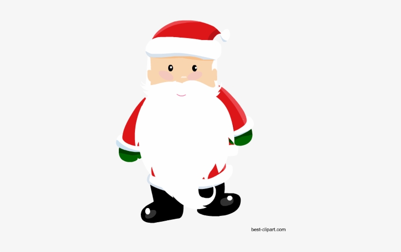 Cute Santa With A Big Beard, Free Png Clipart - Clip Art, transparent png download