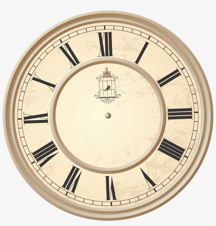 Clock Roman Numerals Birdcage - Antique Clock, transparent png download