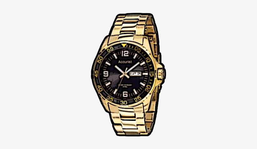 Gold Watch - Mens Accurist Chronograph Watch Mb1042n, transparent png download