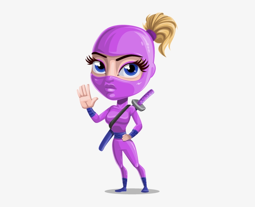 Cartoon Female Ninja Vector Character Ninja Girl Clipart PNG Image