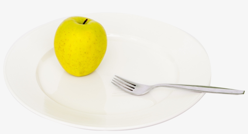 Apple And Fork On Plate Png Image - Plate Png, transparent png download