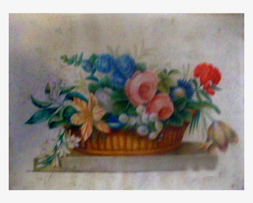 American School Folk Art Watercolor Still Life Flowers - Chrysanths, transparent png download