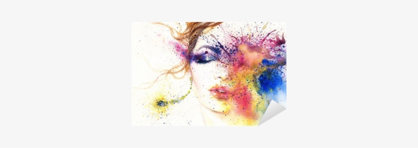 Woman Portrait - Skull Lady Face Watercolor Free, transparent png download