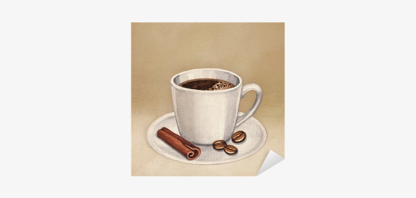 Watercolor Illustration Of Coffee Cup Sticker • Pixers® - Coffee, transparent png download