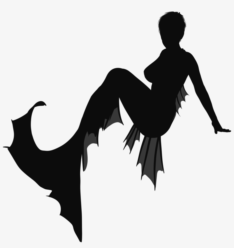 Ariel Mermaid Silhouette Drawing Siren - She 5'x7'area Rug, transparent png download