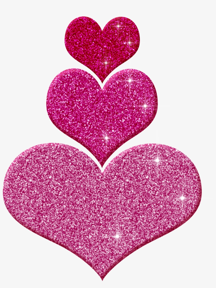 Gold - Pink Glitter Heart Png, transparent png download