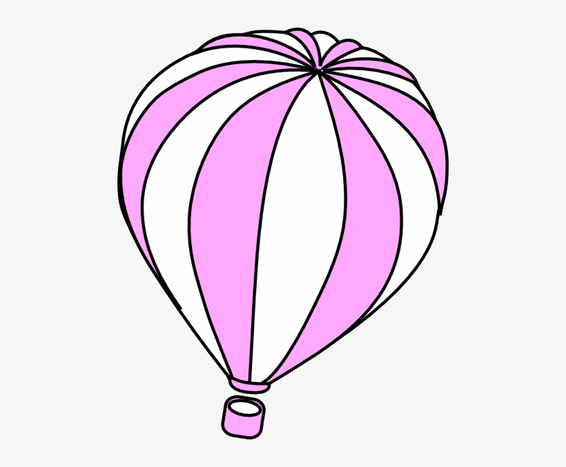 Pink And White Hot Air Balloon Clip Art Hot Air Ballon Outline PNG