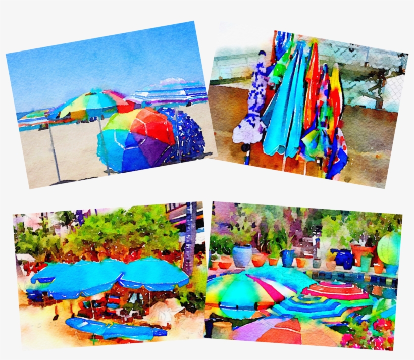 Beach Umbrella 102 Notecards - Beach, transparent png download