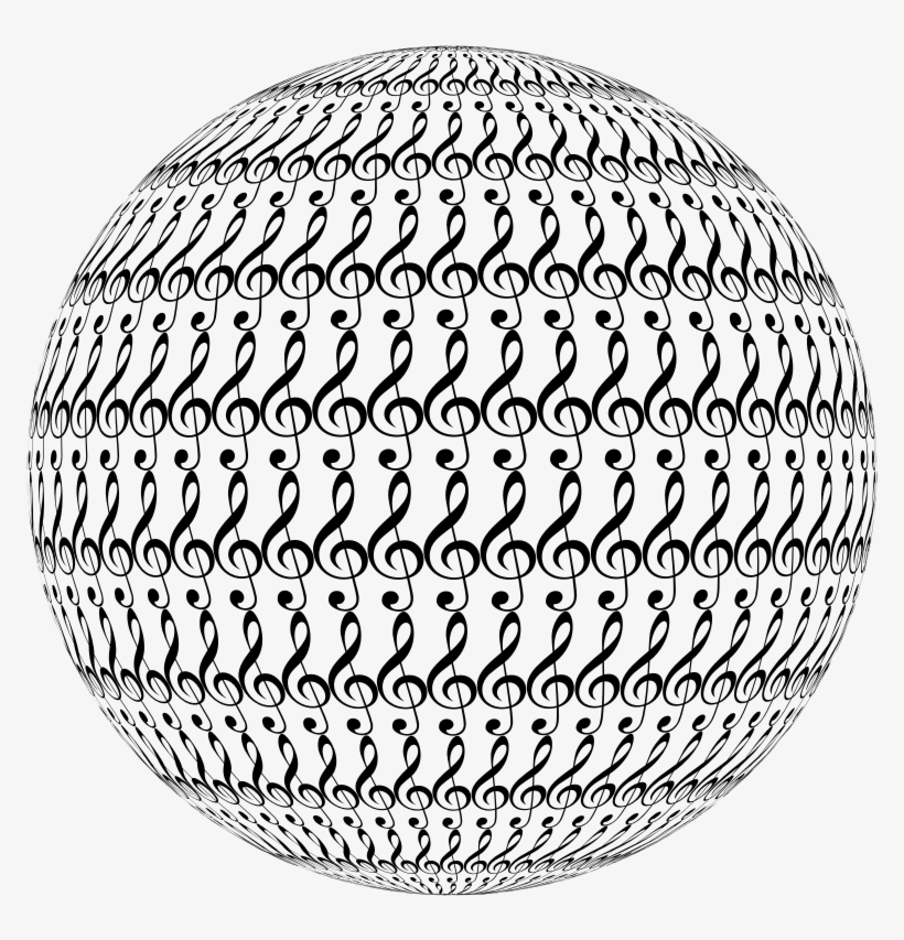 Sphere Symmetry Clef Ball Art - Music, transparent png download