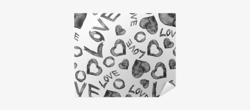 Watercolor Seamless Pattern With A Background Of Heart, - Watercolor Painting, transparent png download