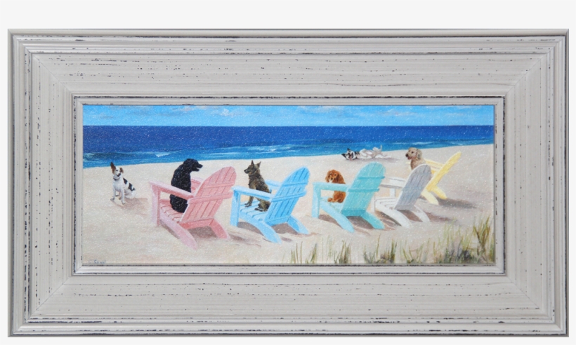 Dogs At The Beach Framed Art Print - Carol Saxe - Southern Chair Tails, transparent png download