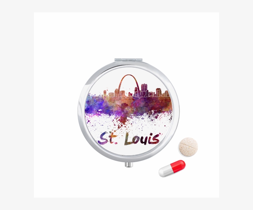 Louis America City Watercolor Travel Pocket Pill Case - Fit & Fresh Pocket Pill Case Euro-280, transparent png download