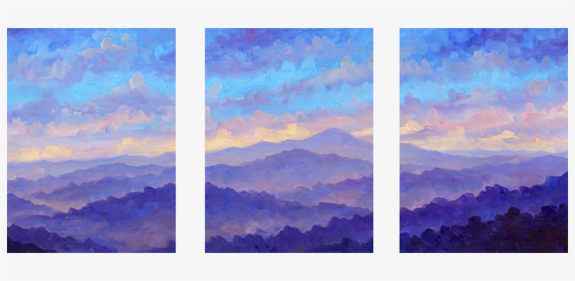 Blue Pisgah Panorama - Painting, transparent png download