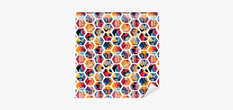 Watercolor Hexagon Seamless Pattern Wallpaper • Pixers® - Watercolor Painting, transparent png download