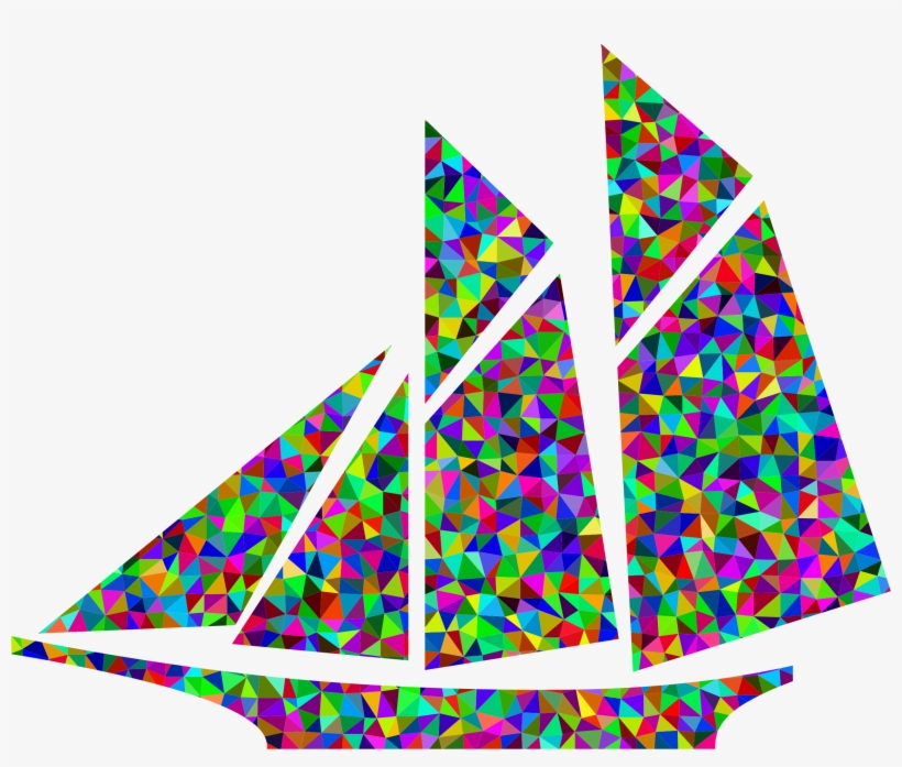 This Free Icons Png Design Of Prismatic Low Poly Sailboat, transparent png download