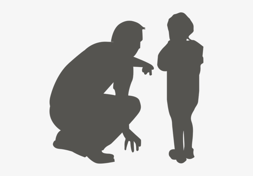 Vector Drawing Of A Man To Child - Man And Child Clipart, transparent png download