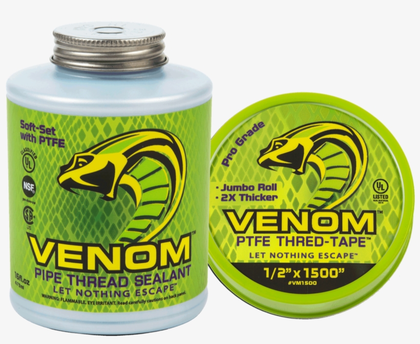 Venom Ptfe Thred Tape And Pipe Thread Sealant - Sealant, transparent png download