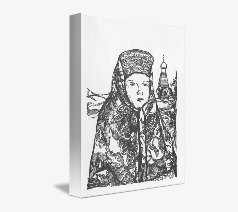 Woman Walking In Snow - Drawing, transparent png download