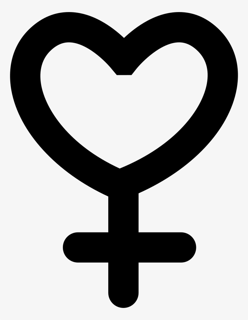Female Gender Symbol Variant With Heart Shape Comments - Feminist Math, transparent png download