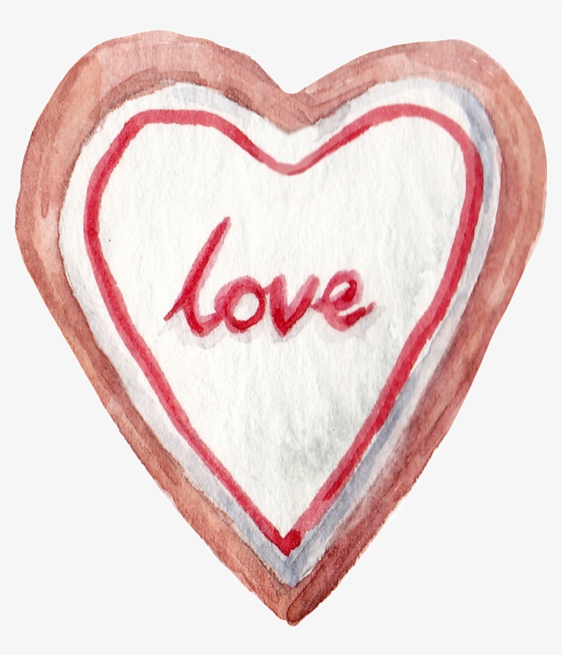 Hand Painted Love Heart Shaped Cookies Png Transparent - Portable Network Graphics, transparent png download