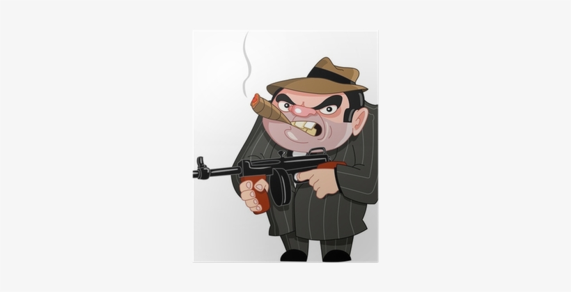 Cartoon Gangster With Gun, transparent png download