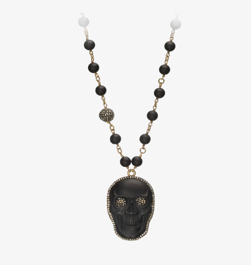 Swarovski Crystal Accented Large Obsidian Skull Pendant - Georg Jensen 黑 瑪瑙 項鍊, transparent png download