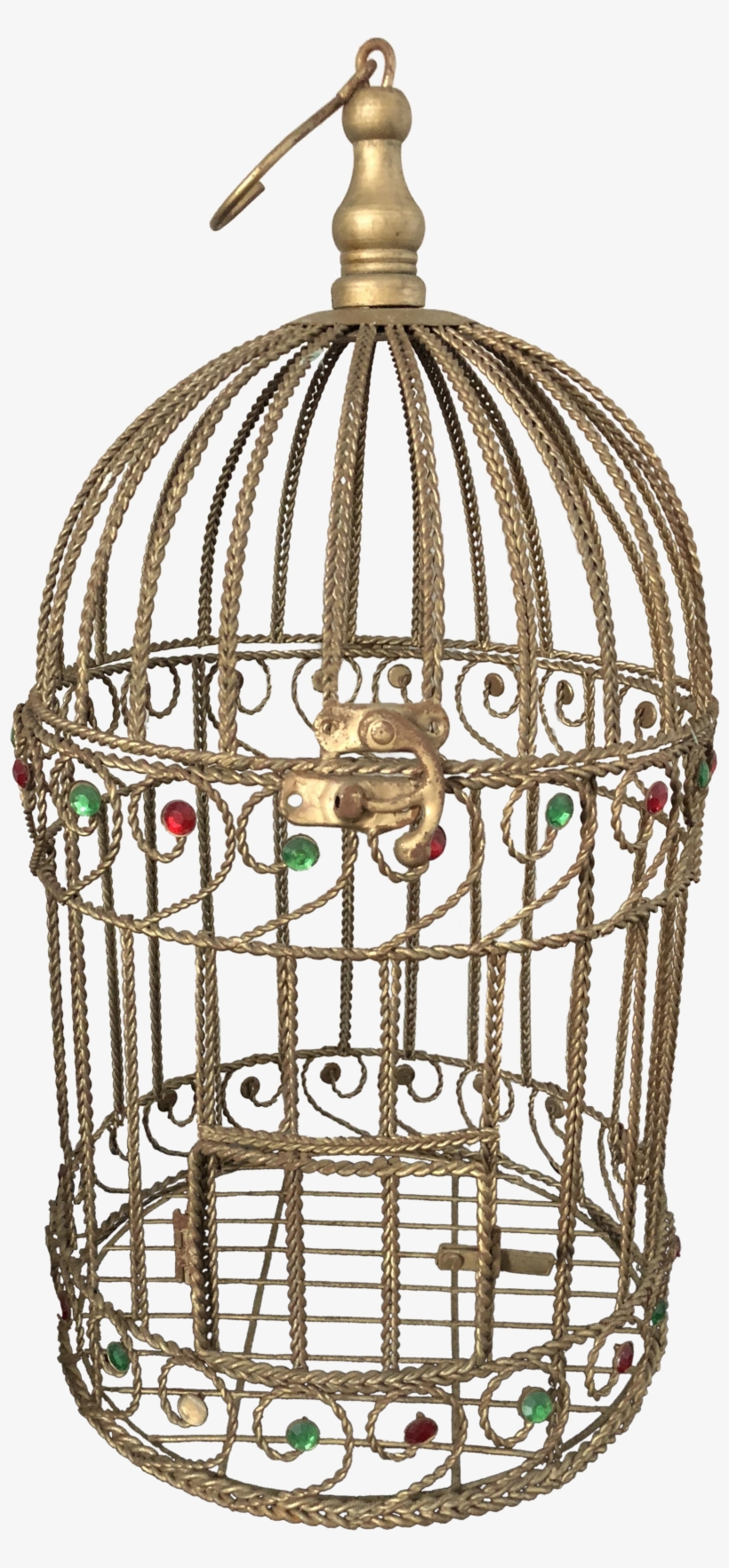 Vintage Braided Wire Jeweled Bird Cage - Birdcage, transparent png download