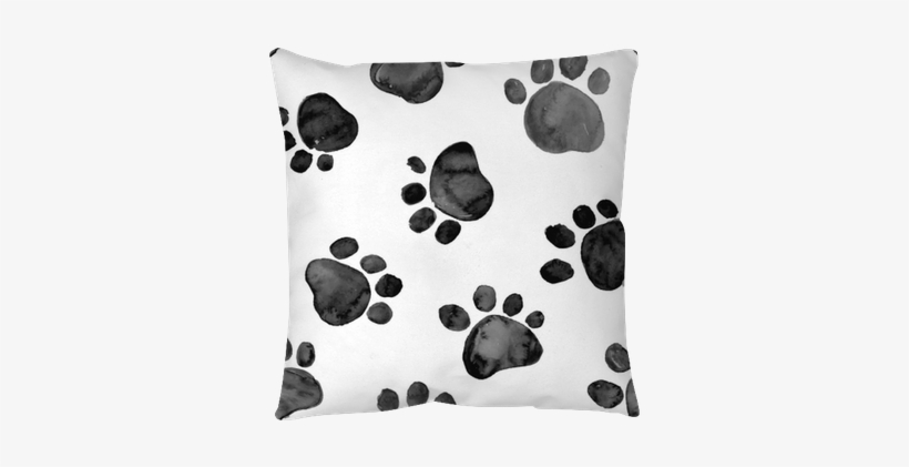 Watercolor Illustration With Animal Footprints Throw - Watercolor Animal Foot Prints, transparent png download