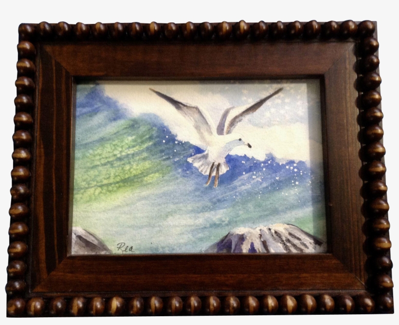 Lydia Rea, Seagull Flying Above Rocky Ocean Coast, - Picture Frame, transparent png download
