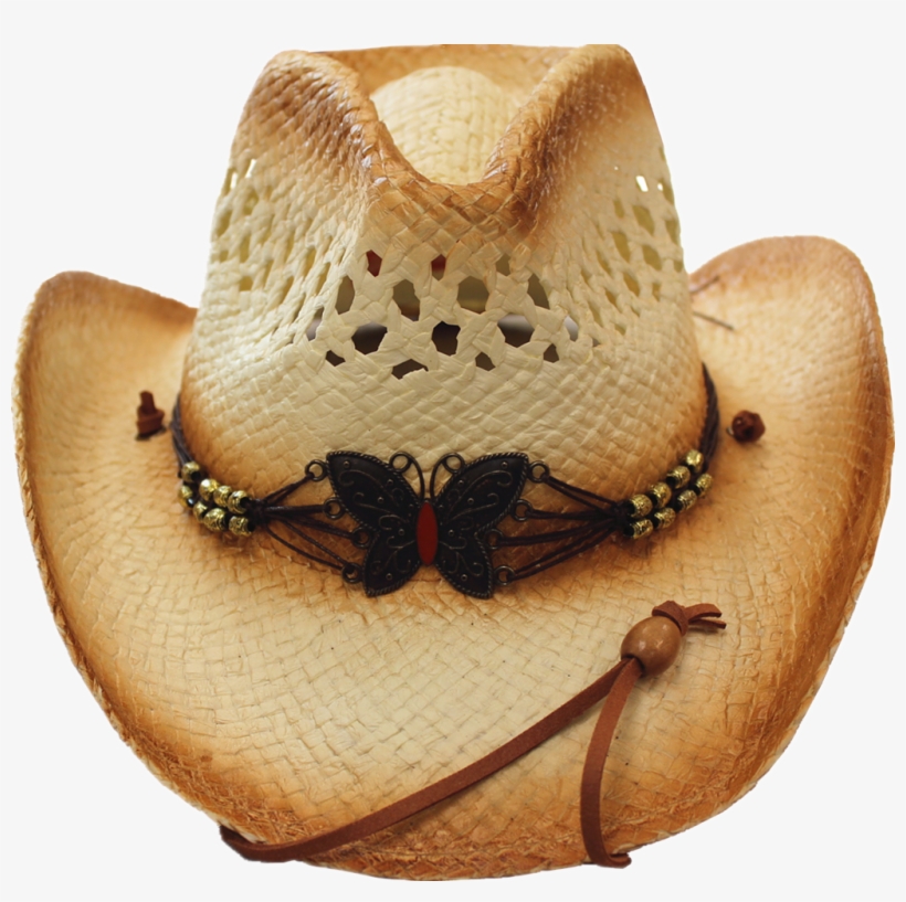 Straw Hat - Butterfly 3625/3625b - Cowboy Hat, transparent png download