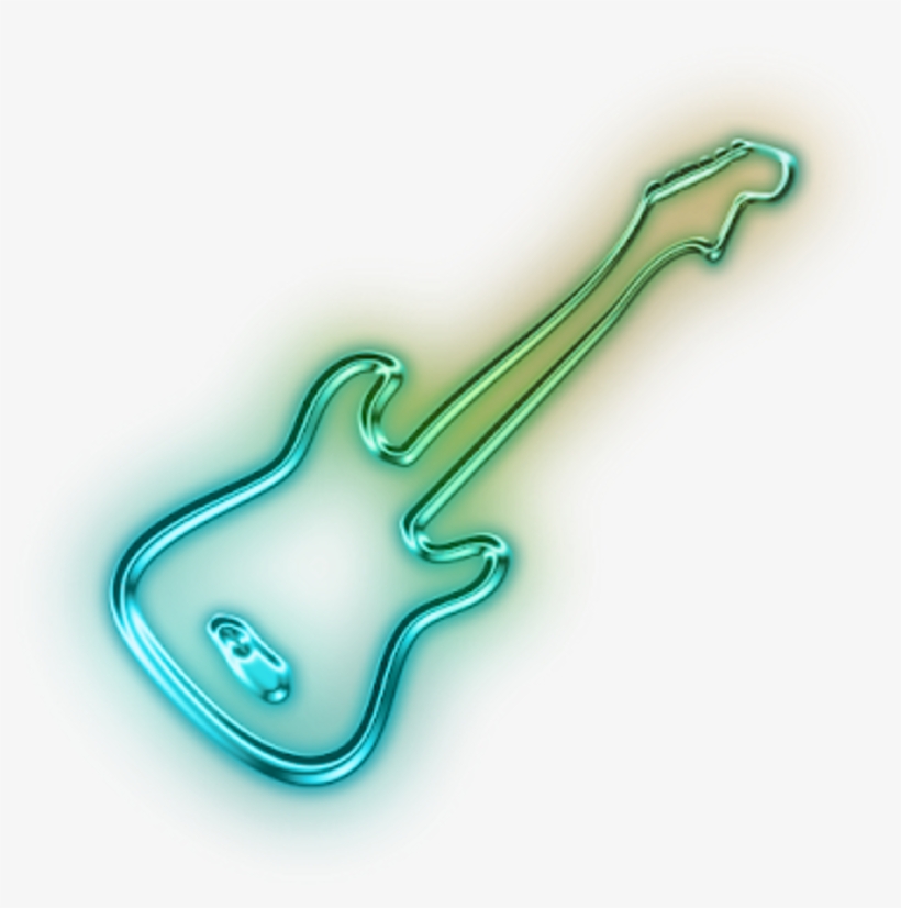 Guitar Guitarra Neon @lucianoballack - Guitar Neon Png, transparent png download