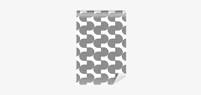 Black And White Seamless Pattern With Curved Line - Mobile Phone, transparent png download