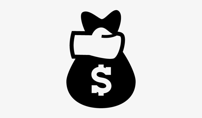 Hand Holding Money Bag Of Dollars Vector - Hand Holding Money Icon, transparent png download