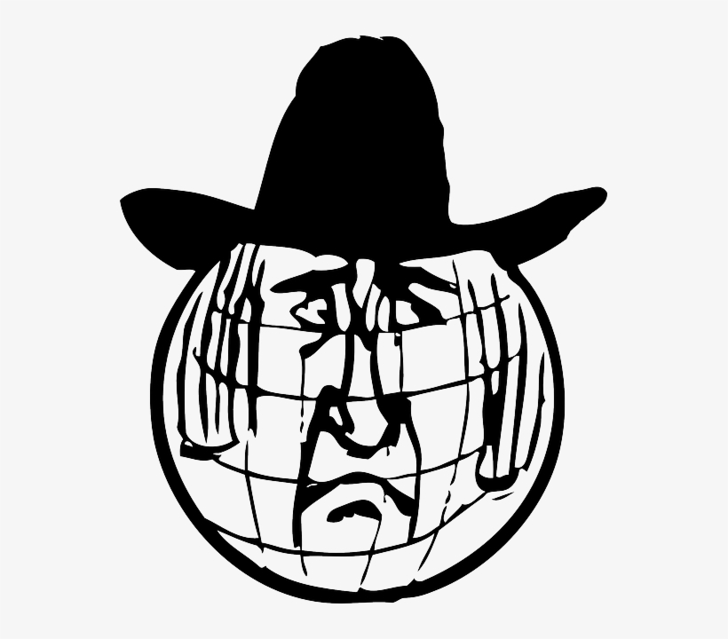 Globe, World, Earth, Hat, Sad, Cowboy, Frown, Unhappy - Custom Cowboy Globe Shower Curtain, transparent png download