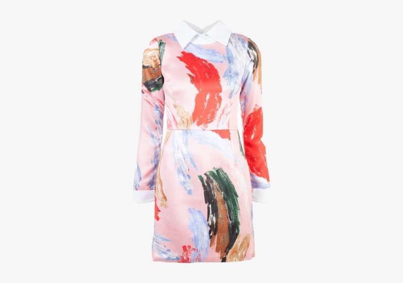 Brushstroke Collared Mini Dress - Patbo Brushstroke Collared Mini Dress, transparent png download