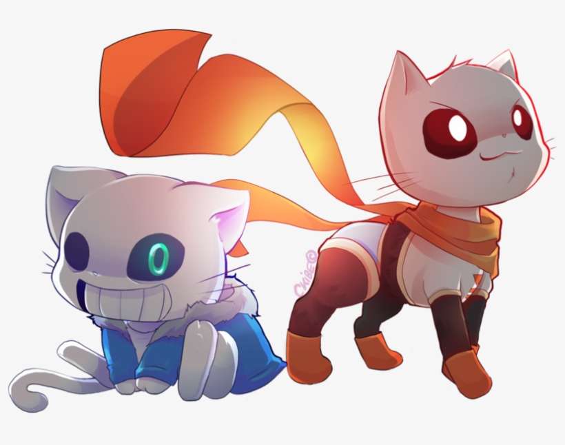 Ckibe [commisions Closed] On Twitter - Neko Sans And Papyrus, transparent png download