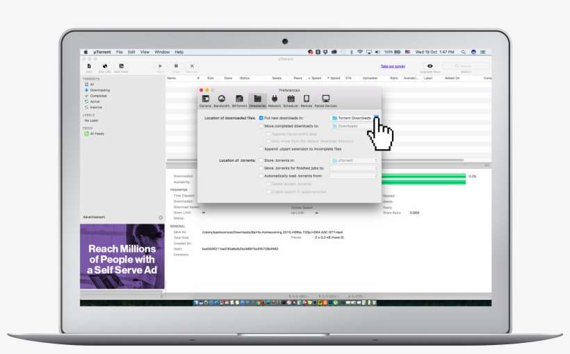 Change Download Folder Utorrent - Smart Sparrow, transparent png download