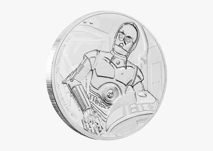 Silver Numismatic Star Wars Classic C3po 1oz Coin - 2017 Nu Star Wars C-3po Classic 30ml Silver Coin 2$, transparent png download