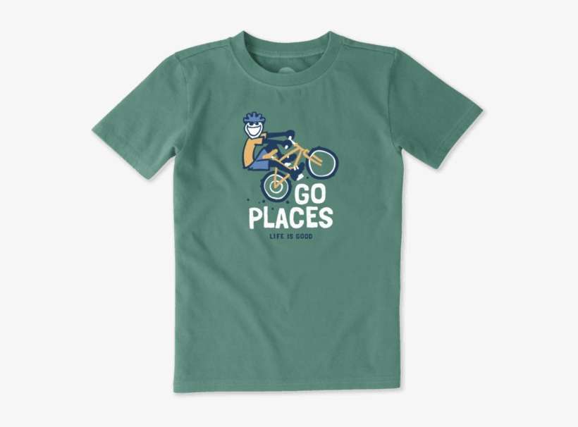 Boys Go Places Bike Crusher Tee - Life Is Good Boys Go Places Bike Crusher Tee, transparent png download