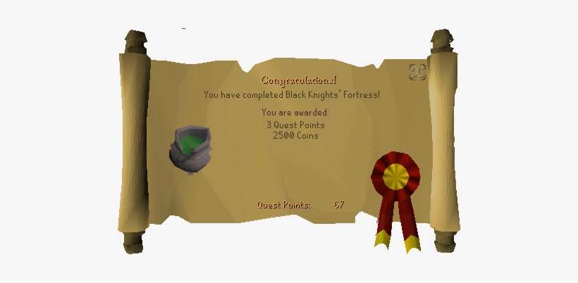 Quest Complete - Osrs Black Knights Fortress Reward, transparent png download