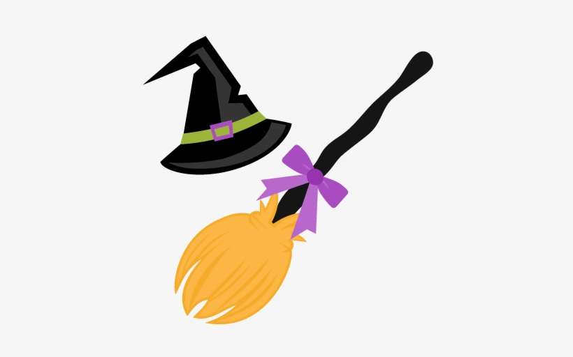 Graphic Free Stock Witch On A Silhouette At Getdrawings - Clip Art Witches Broom, transparent png download