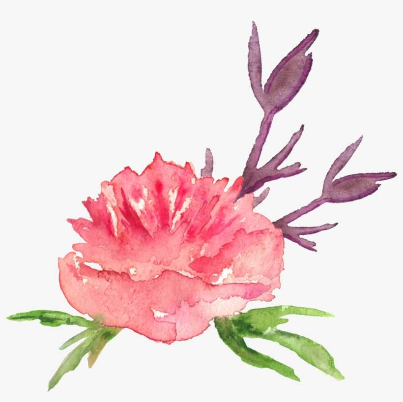 Romantic Pink Floral Transparent Decorative - Watercolor Floral Personalized Party Inviations, transparent png download