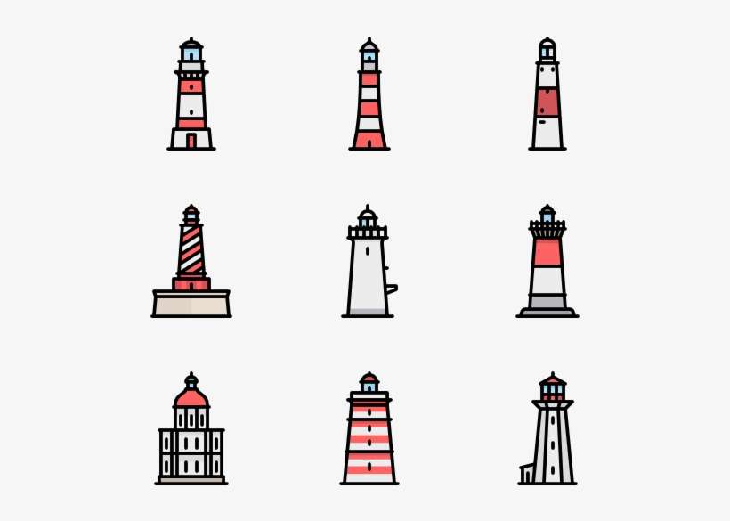Icons Free Vector Freeuse Library - Lighthouse Vector, transparent png download