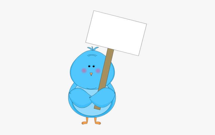 Clipart Library Library Blue Bird Holding A Clip Art - Bird Holding A Sign Clipart, transparent png download