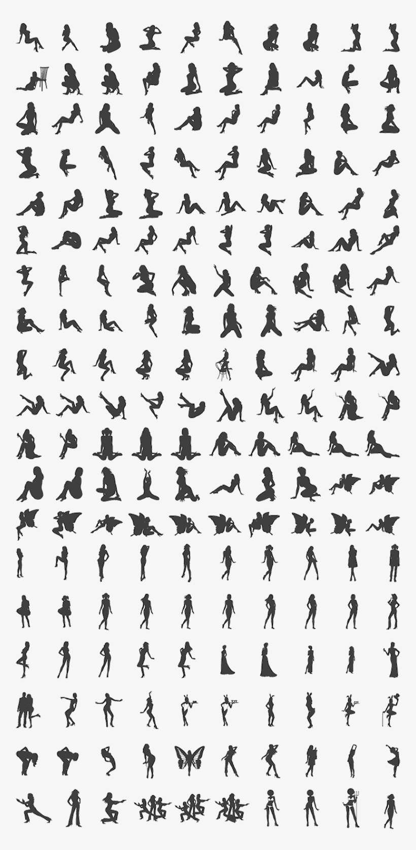 Free Sexy Silhouettes Png - Word Search, transparent png download