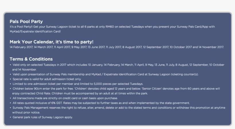 Pals Pool Party - Admission Ticket Terms And Conditions, transparent png download