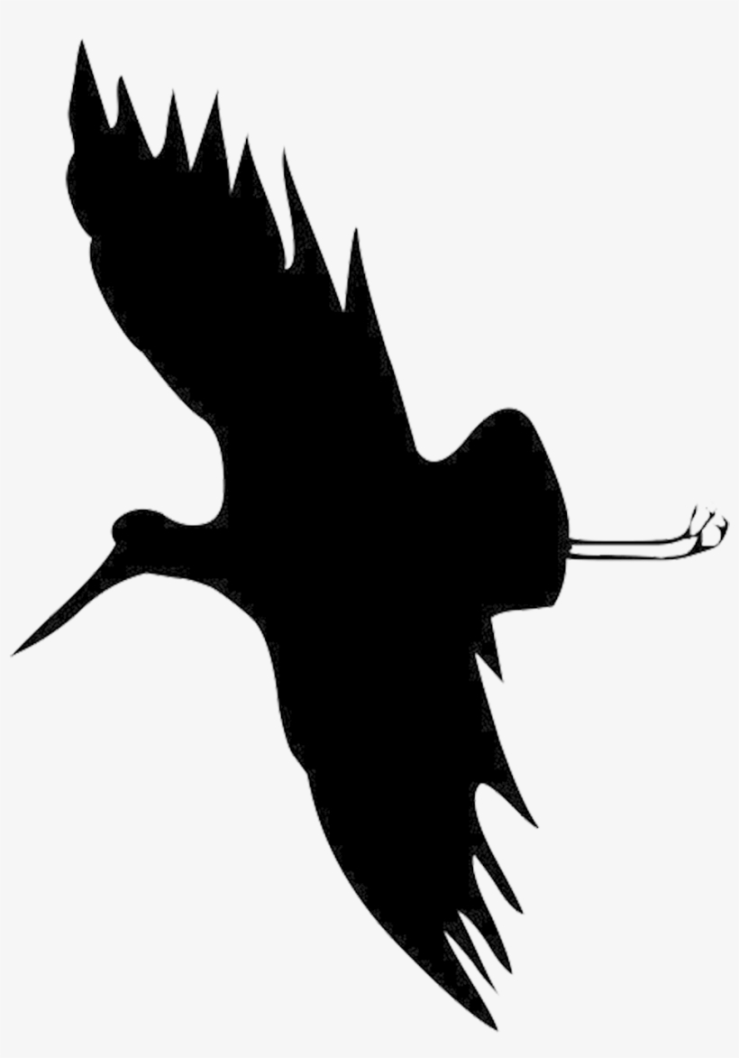 Stork Silhouette At Getdrawings - Flying Heron Silhouette Png, transparent png download