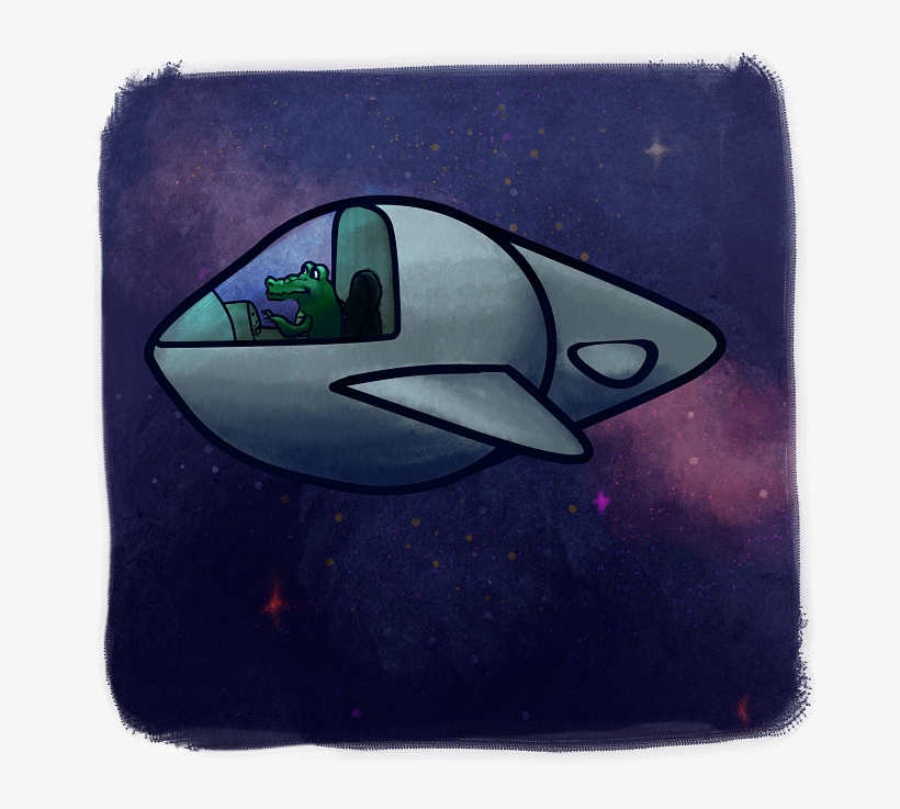 Crocodile In Space - Illustration, transparent png download