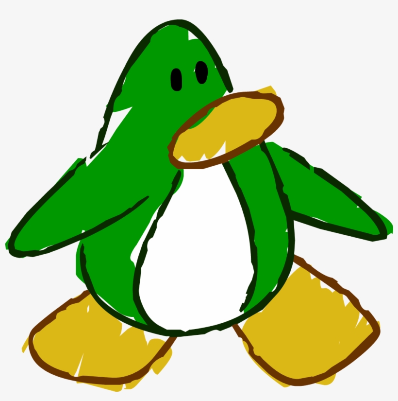 Doodle Dimension Penguin Green - Club Penguin Lime Penguin, transparent png download